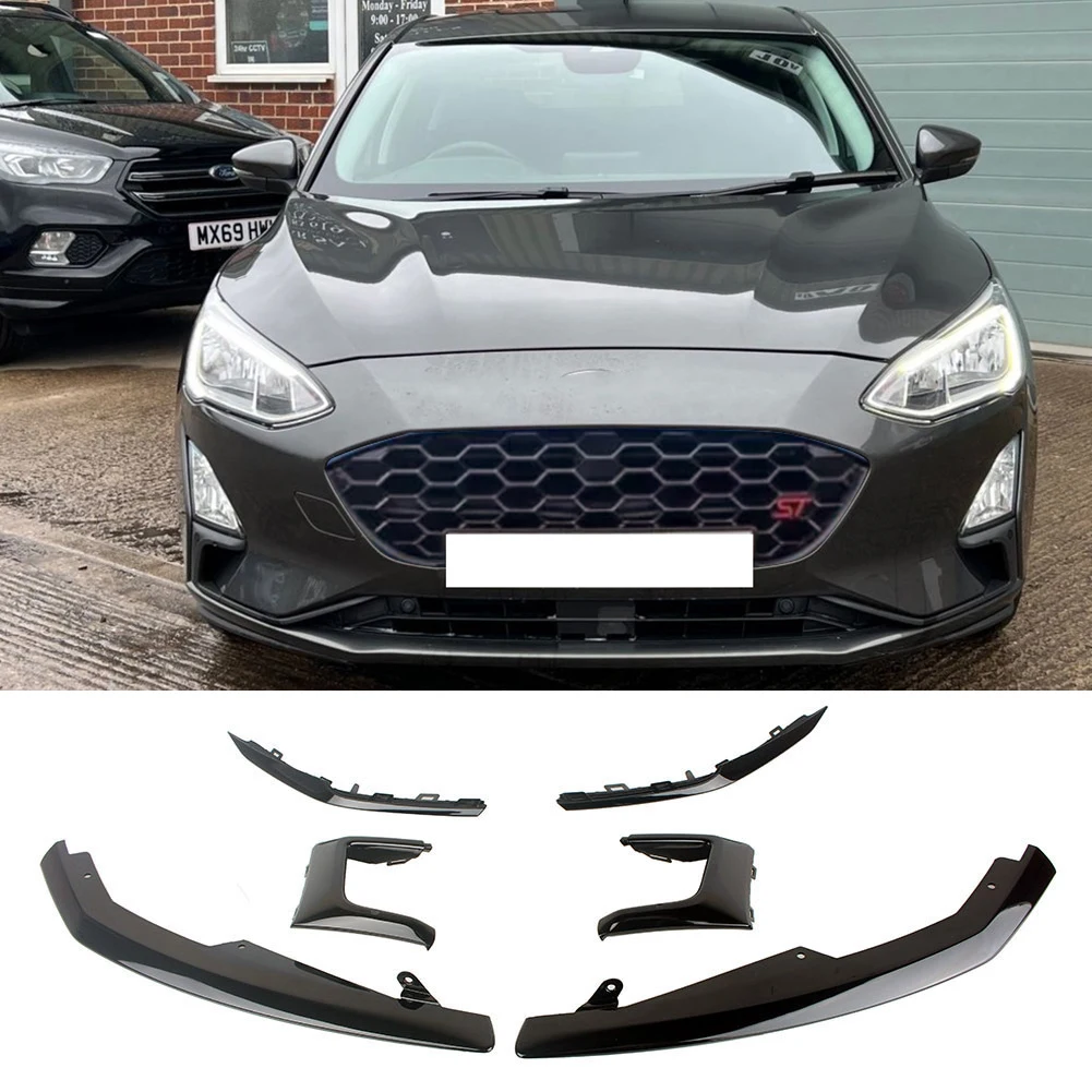 

Front Bumper Trim Cover Grill Grille Fit For Ford Focus 2019 2020 Glossy Black