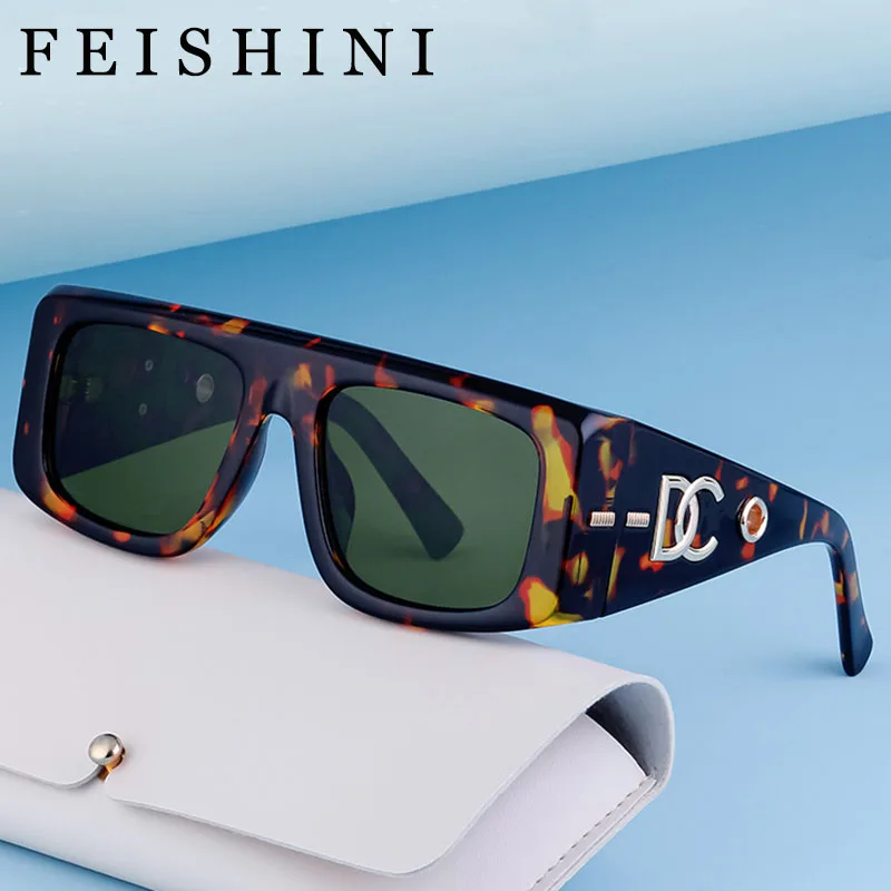 

FEISHINI High Quality Brand Square Sunglasses Women Cat Eye Oversized Vintage UV400 Protect Eyesight Glasses Men Brand Designer