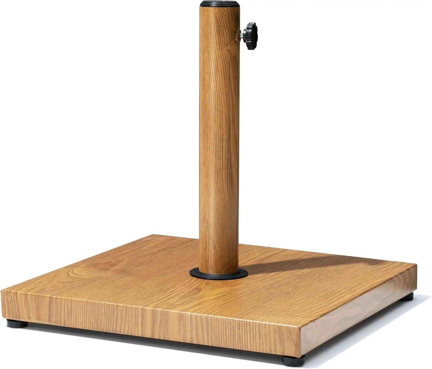 

Heavy Duty 43lbs Square Concrete Patio Umbrella Base, Fits 6-12ft Market Umbrella in Teak Brown