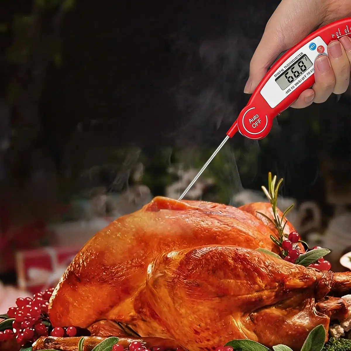 1pc Foldable Food & Water Thermometer (Battery Not Included), Suitable For Measuring Water And Oil Temperature, Backyard Party BBQ Temperature Control, Gardening Supplies, Kitchen Supplies