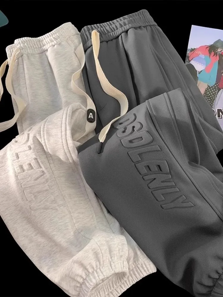 

Свободные повседневные спортивные брюки-джоггеры с высокой талией, модные, универсальные, удобные, с манжетами и металлическим декором