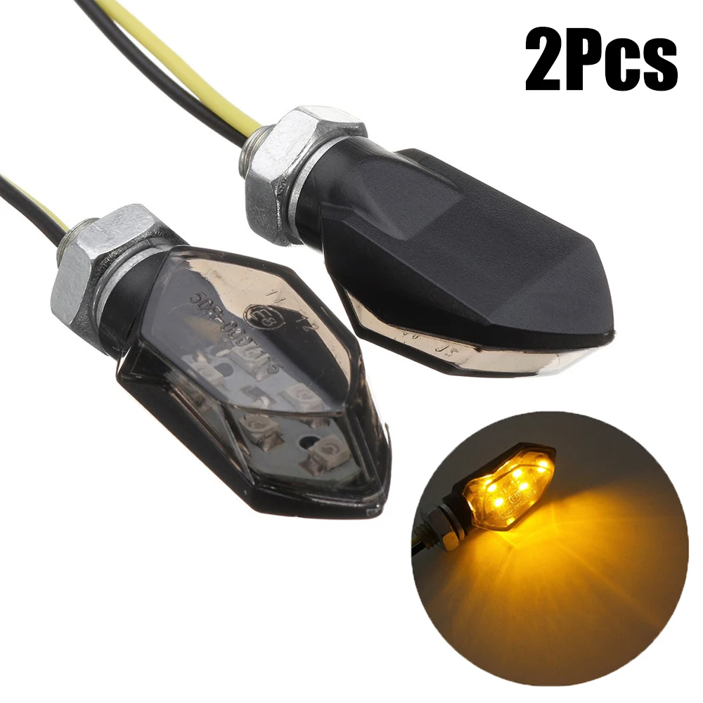 

2Pcs Universal Motorcycle LED Turn Signal Indicators Light Amber Blinker Led Motorbike Super Bright Lamp Moto Accessories