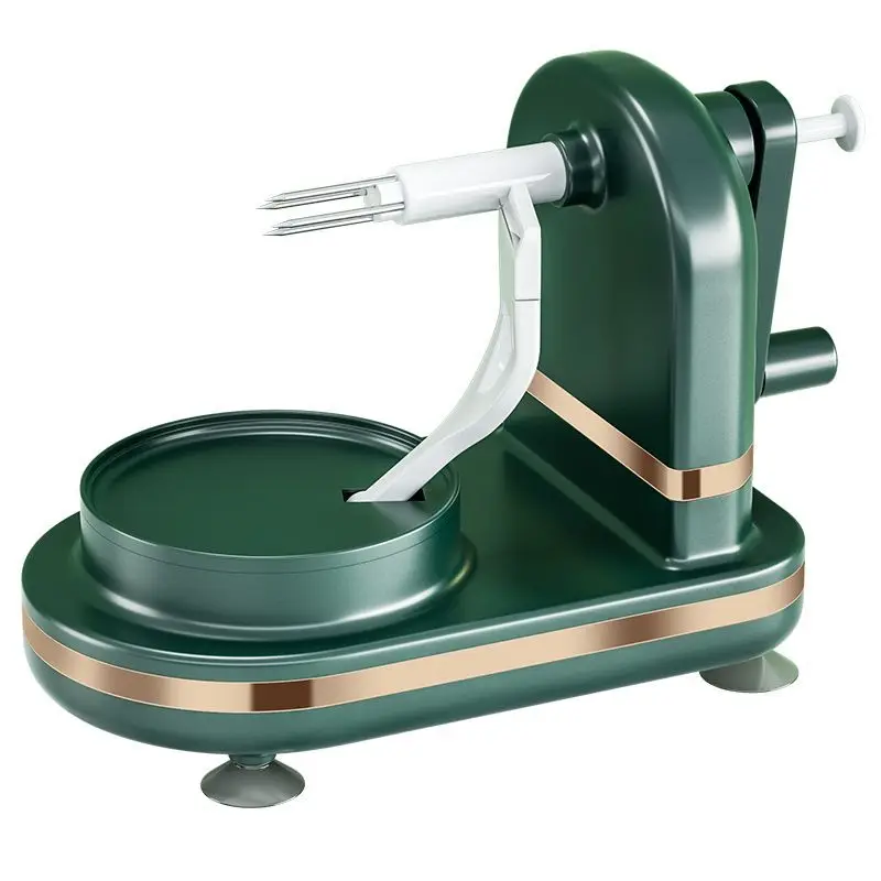 핸드 크랭크 과일 필러 회전 노동 절약형 흡입 컵이있는 자동 필러는 손을 다치게하지 않습니다 필링 기계