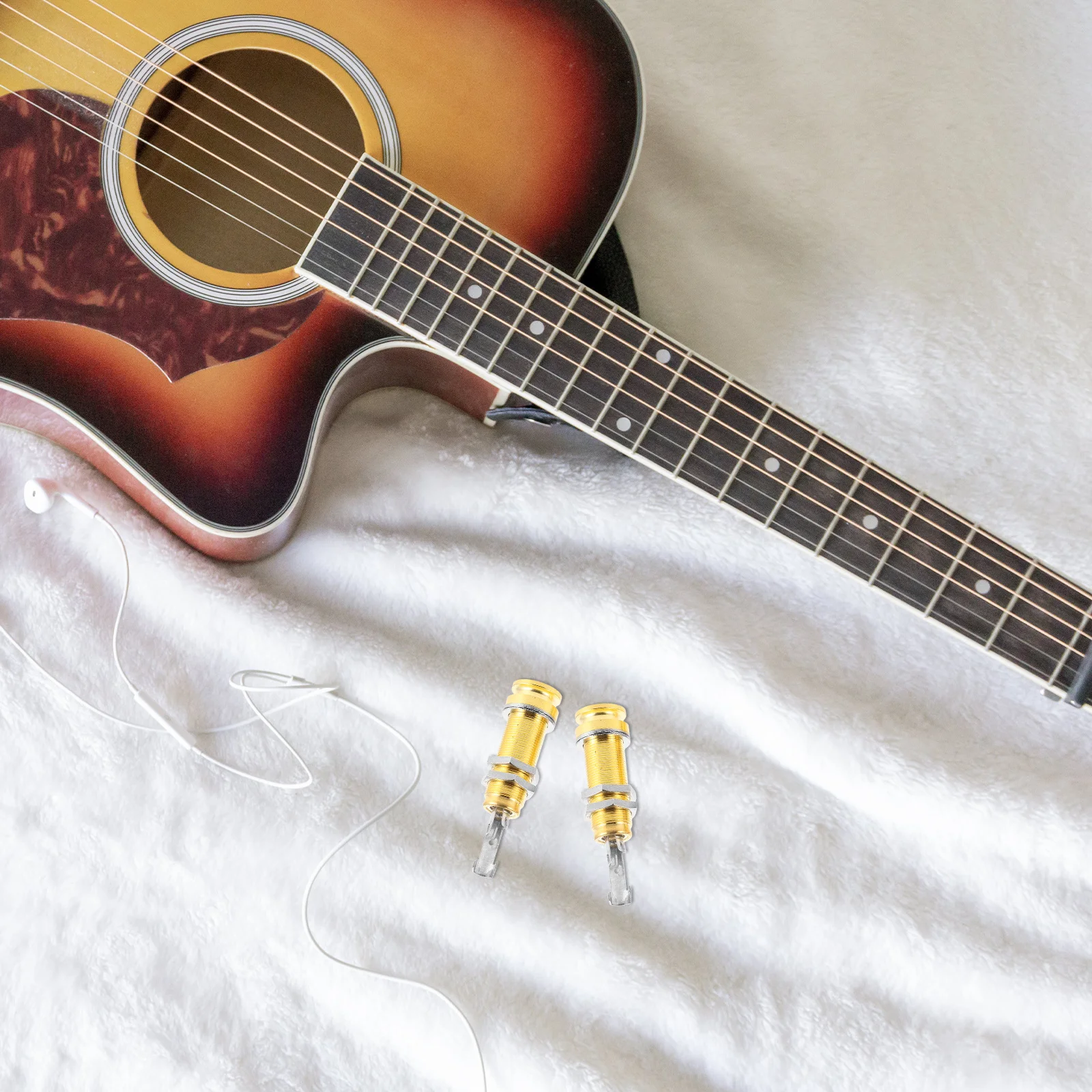 

2pcs Guitar Accessories Metal Output Jack Socket Flush Mount Barrel Cylinder For Electric Bass Acoustic Guitar Endpin Plug