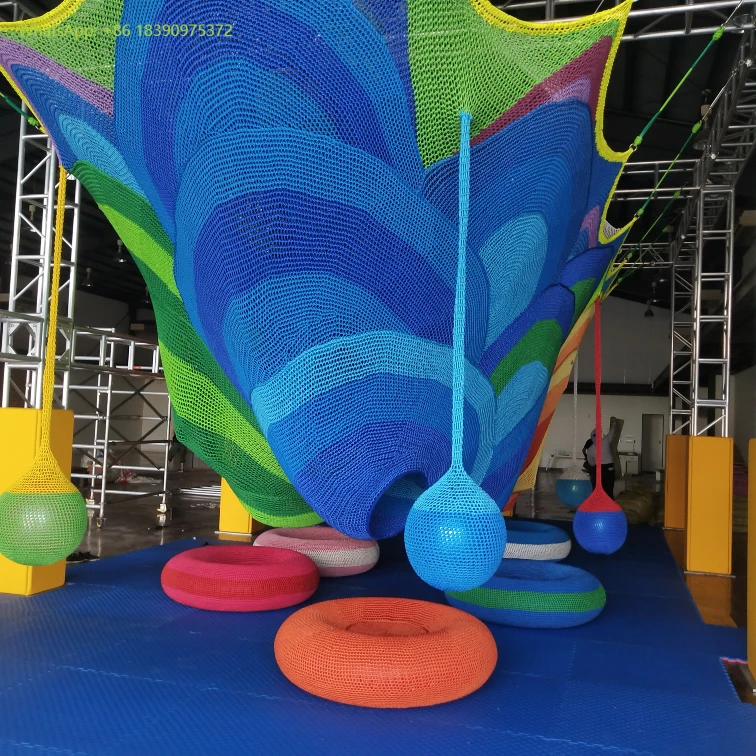 

NETSTRIBE Durable Multi-Colored Honeycomb Climbing Net for Kids Adventure Playgrounds and Outdoor Amusement Parks