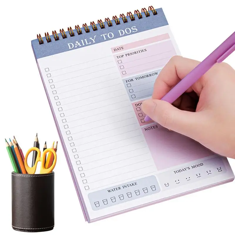Daily To Do List Planner Coil Undated Daily Work Planner Task Checklist Organizer Agenda Pad For Work Home Work Organizer