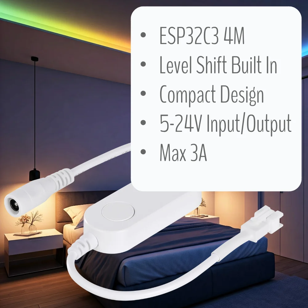 IoTorero WLED DC 5V-24V controlador de luz de tira direccionable fácil WS2811 WS2812B WS2814 WS2815 funciona con asistente de hogar