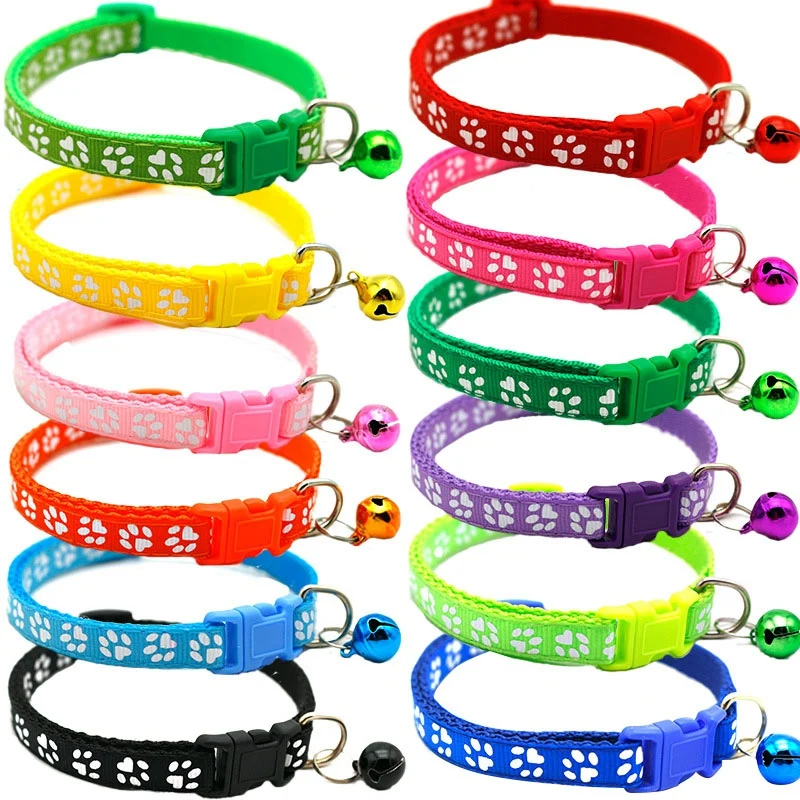 New Cat Collar And Bell With Safety Quick Release Break Away Buckle, Suitable And Adjustable (12 Pcs) Adjustable 19-32Cm