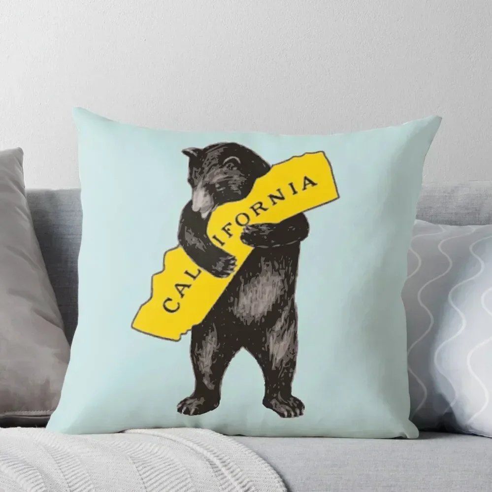 

Vintage California Bear Hug Illustration Throw Pillow Marble Cushion Cover Decorative Cushion Cover pillow