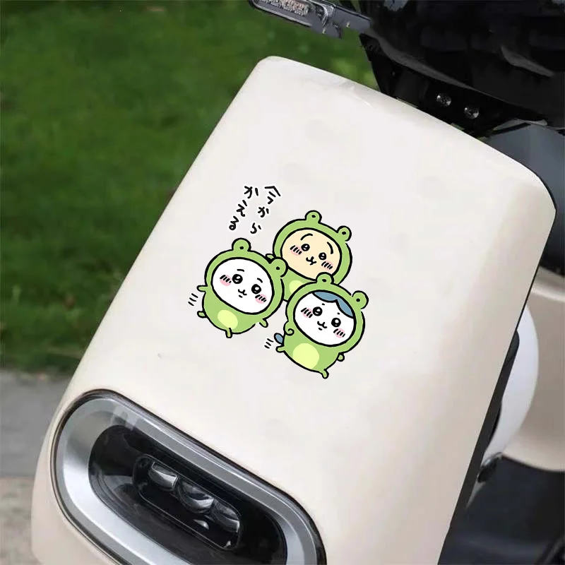 Chiikawa Usaqi Xiaobajii ชุดกบผนังรถสติกเกอร์ตกแต่งสติกเกอร์สะท้อนแสงสติกเกอร์ความงาม