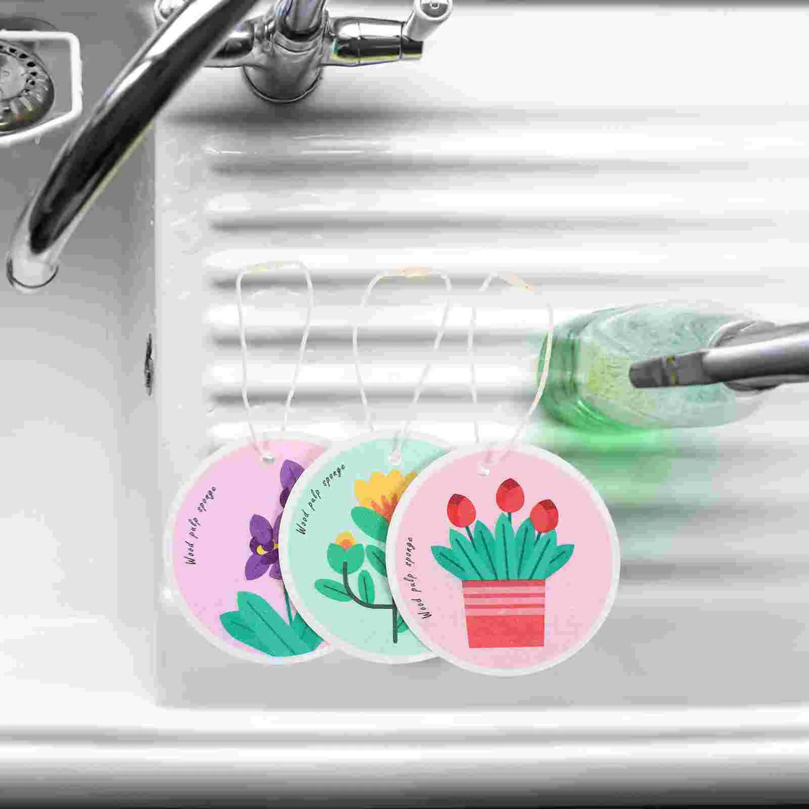 

3 Pcs Dishwashing Cloth Scrub Sponges Cleaning Scrubbing Wok Pan Household Anti-scratch Convenient