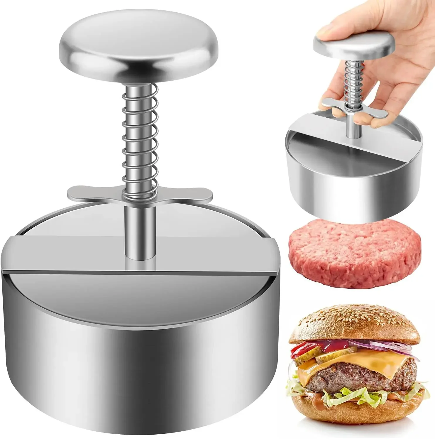 304 Stainless Steel Meat Patty Press Hamburger Meat Press Household Meat Patty Maker Dumpling Skin Mould Kitchen Gadgets