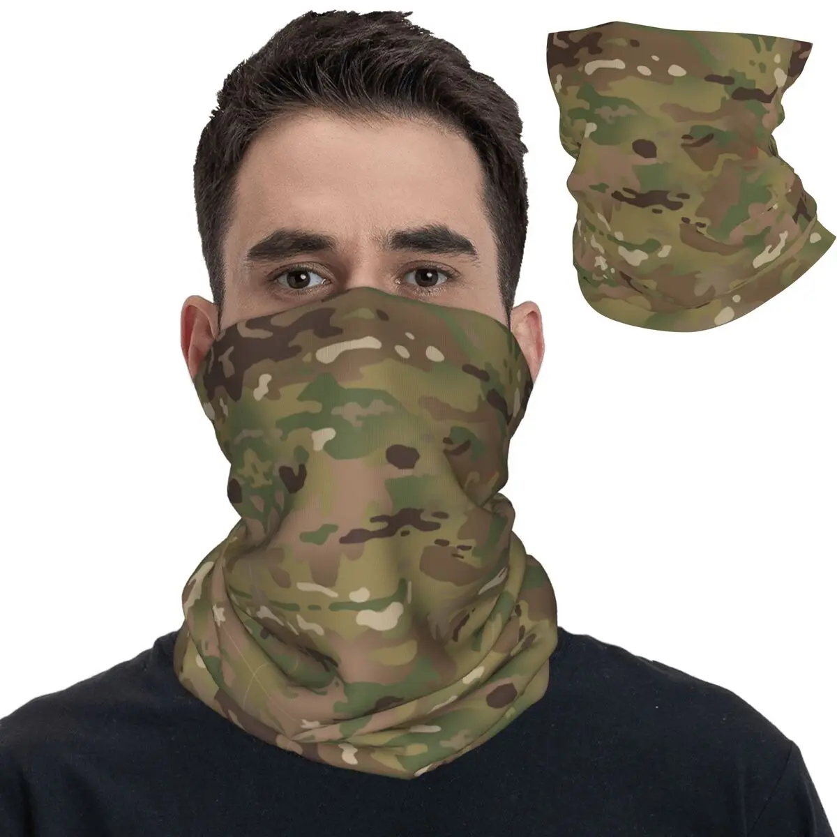 Woodland Camo Bandana Neck ghetta sciarpa avvolgente stampata copricapo multiuso equitazione Unisex adulto per tutte le stagioni