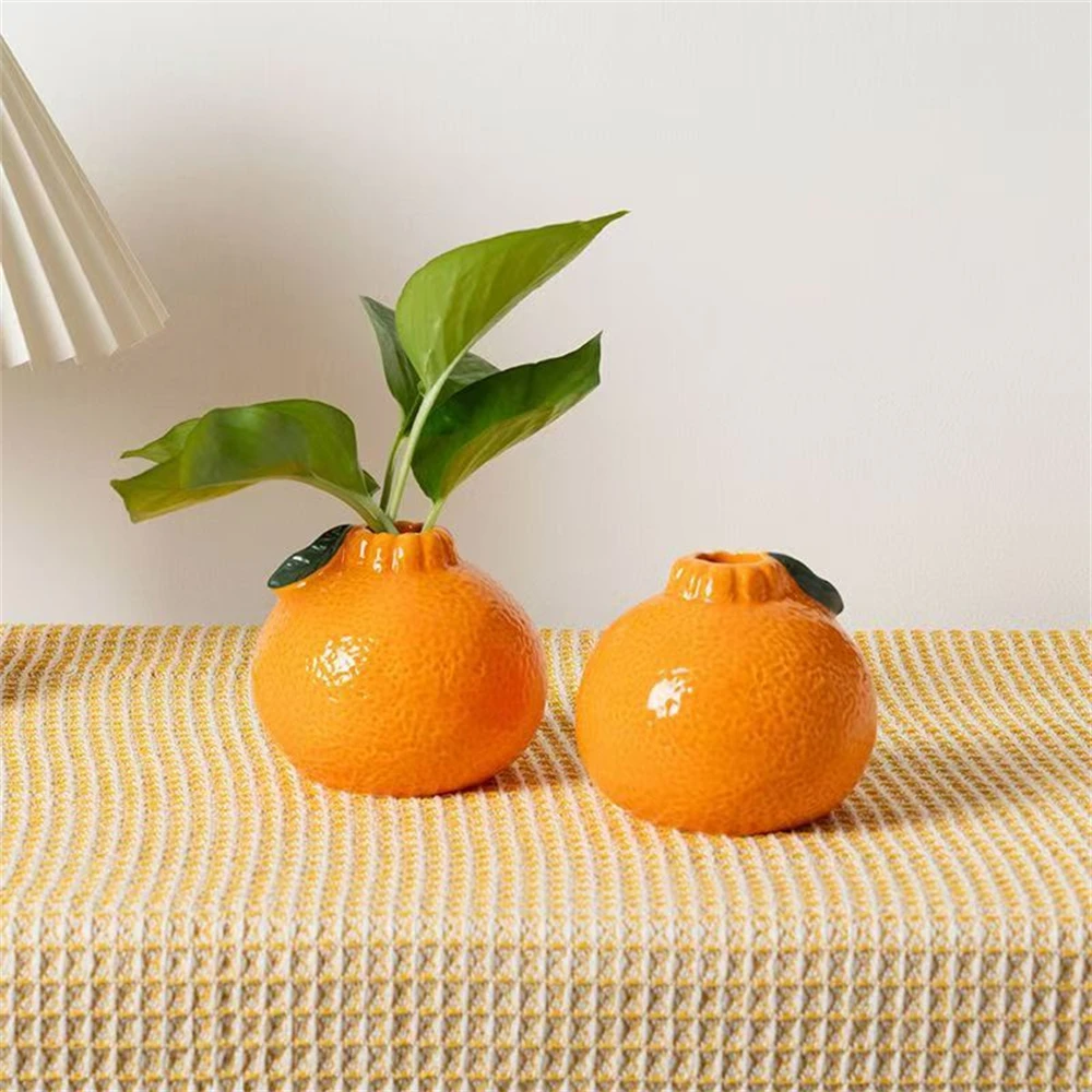 

Creative Orange-shaped Vase Suitable Christmas New Year Gift Home Holiday Decoration Perfect For Hydroponic Containers of Flower