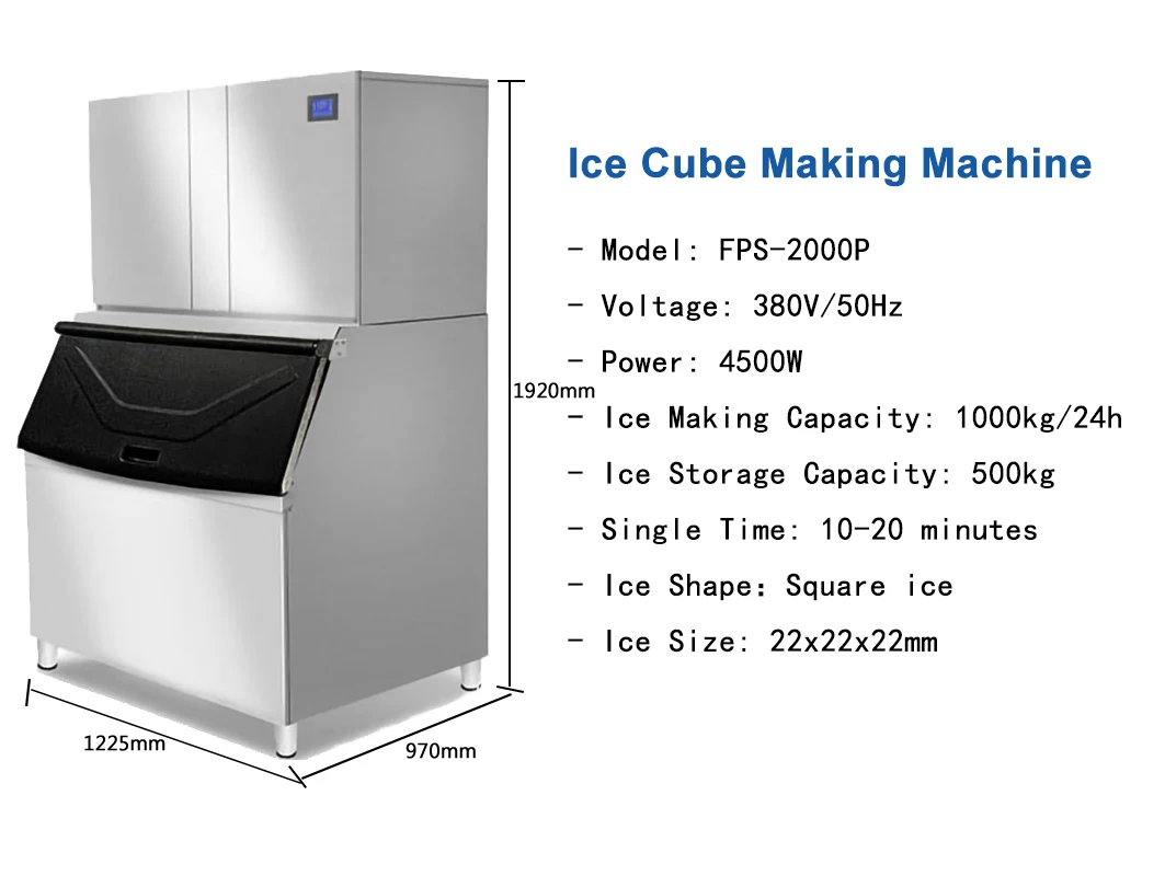 New  Professional 300kg 500kg 1000kg Big Block Ice Maker Price for Sale 1Ton Nigeria Commercial Ice Block Making Machine