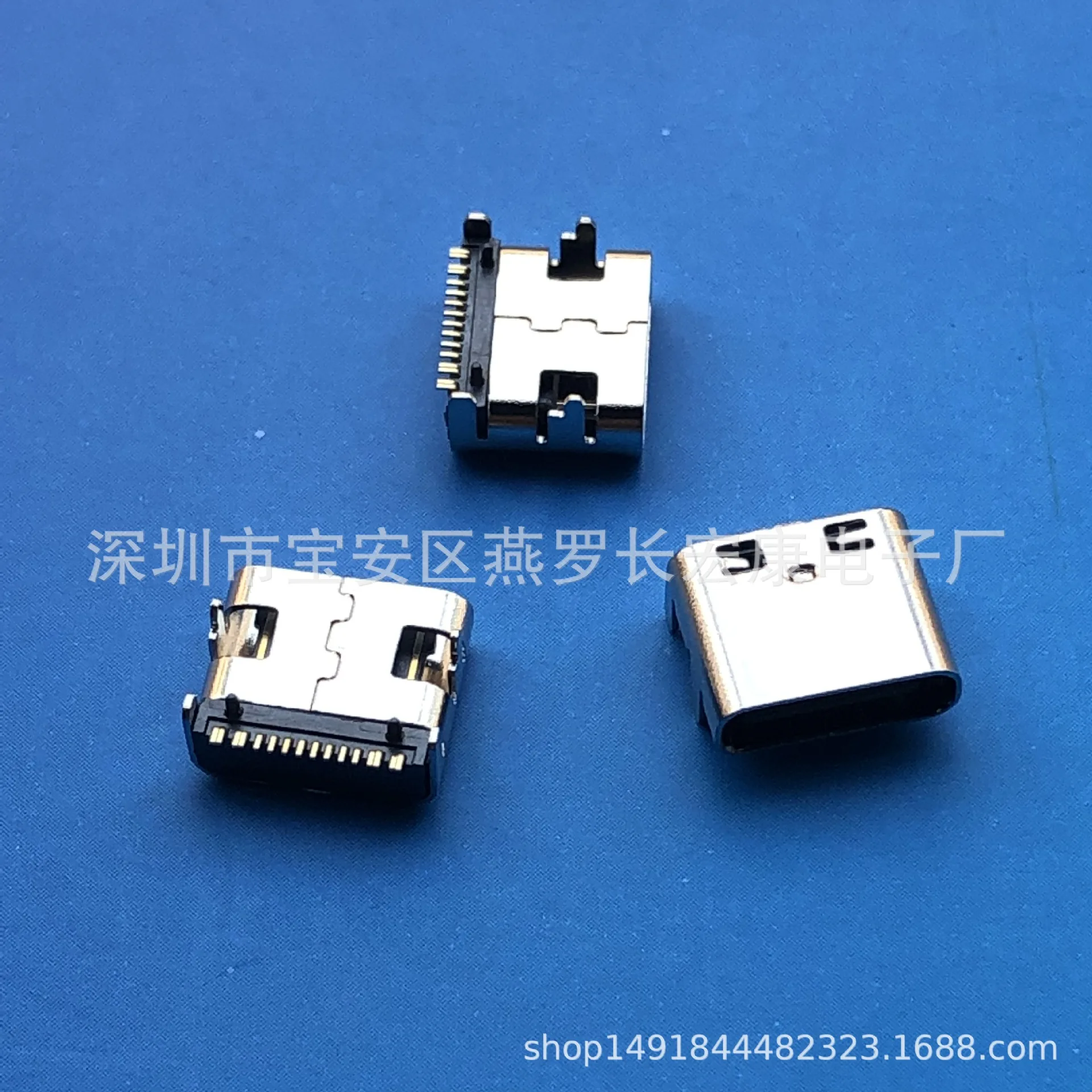 For Waterproof USB 3.1 TYPE-C 20P Sinking Female Sinking 1.4MM Front Plug Back Sticker SMT+DIP