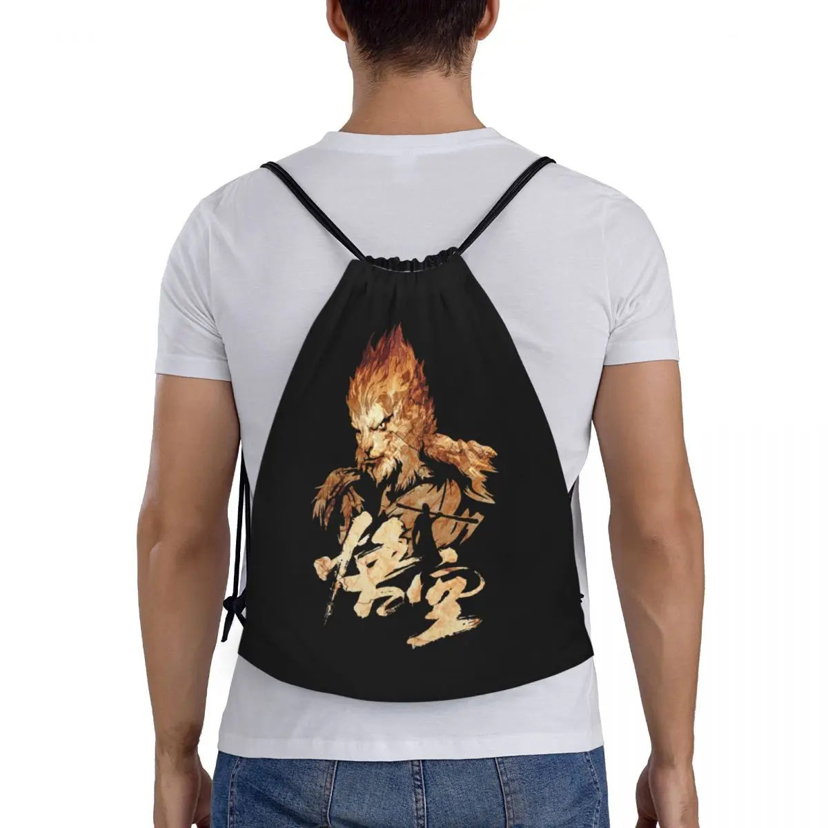 Sac à Dos Personnalisé Monkey King Wukong Myth et Folklore, Sacoche de dehors Pliable pour Amoureux de Jeux Vidéo