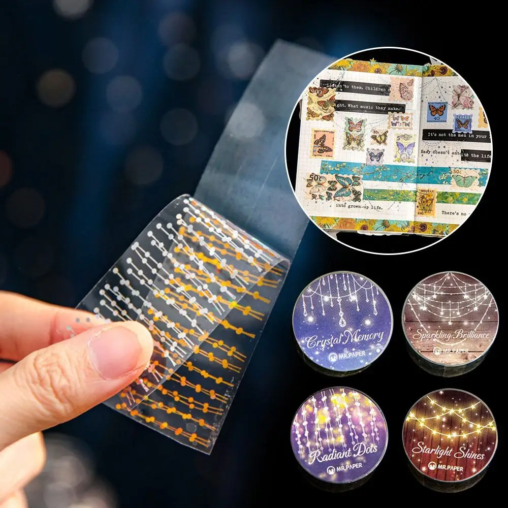 Nastro PET Multifunzionale Scintillante, Nastro Decorativo Impermeabile per Diari, Materiale per Collage e Sfondi