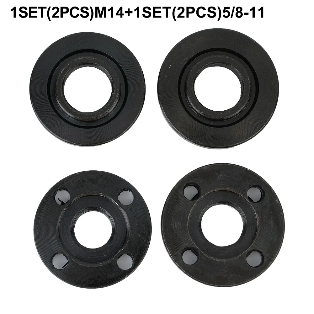 موضوع شفة الجوز 2 قطعة/المجموعة M14 + 2 قطعة/المجموعة 5/8-11 2x/kit M14 + 2x/kit 5/8-11 قفل أدوات كهربائية معدنية مجموعة حار جديد لطيف
