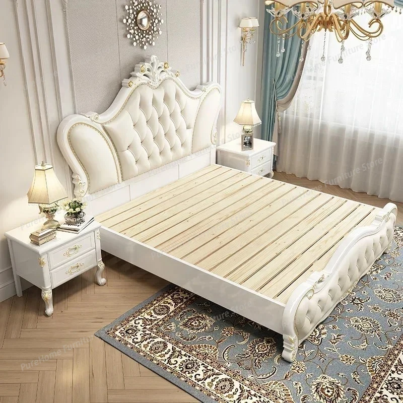 

Modern Luxury Design Double Bed Frame King Size Italian Villa Bed Aesthetic Storage Cama Box Casal Bedroom Set Furniture Queen