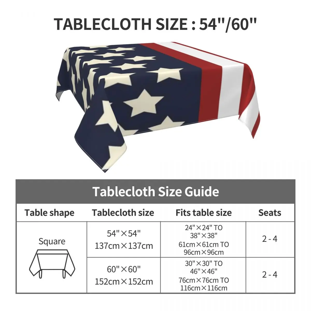 USA American Flag Tablecloth Patriotic Stars And Stripes Print Decoration Table Cover Wedding Wholesale Waterproof Table Cloth