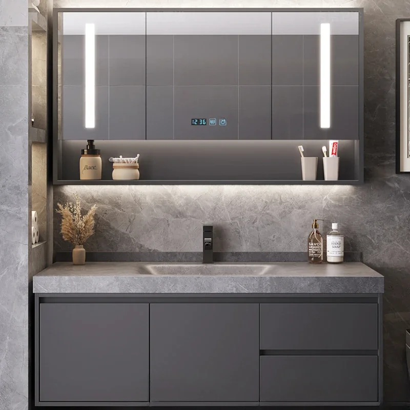 Bathroom Column Storage Kitchen Luxury Cabinet Sink Base Floor Multipurpose Wc Furniture Mirrors Double Washbasin Kast Shelf