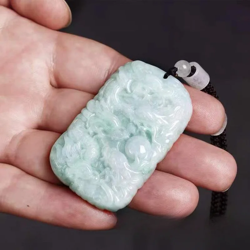 

Natural Jadeite Dragon Pendant, Jade Dragon Pendant, Same for Men and Women