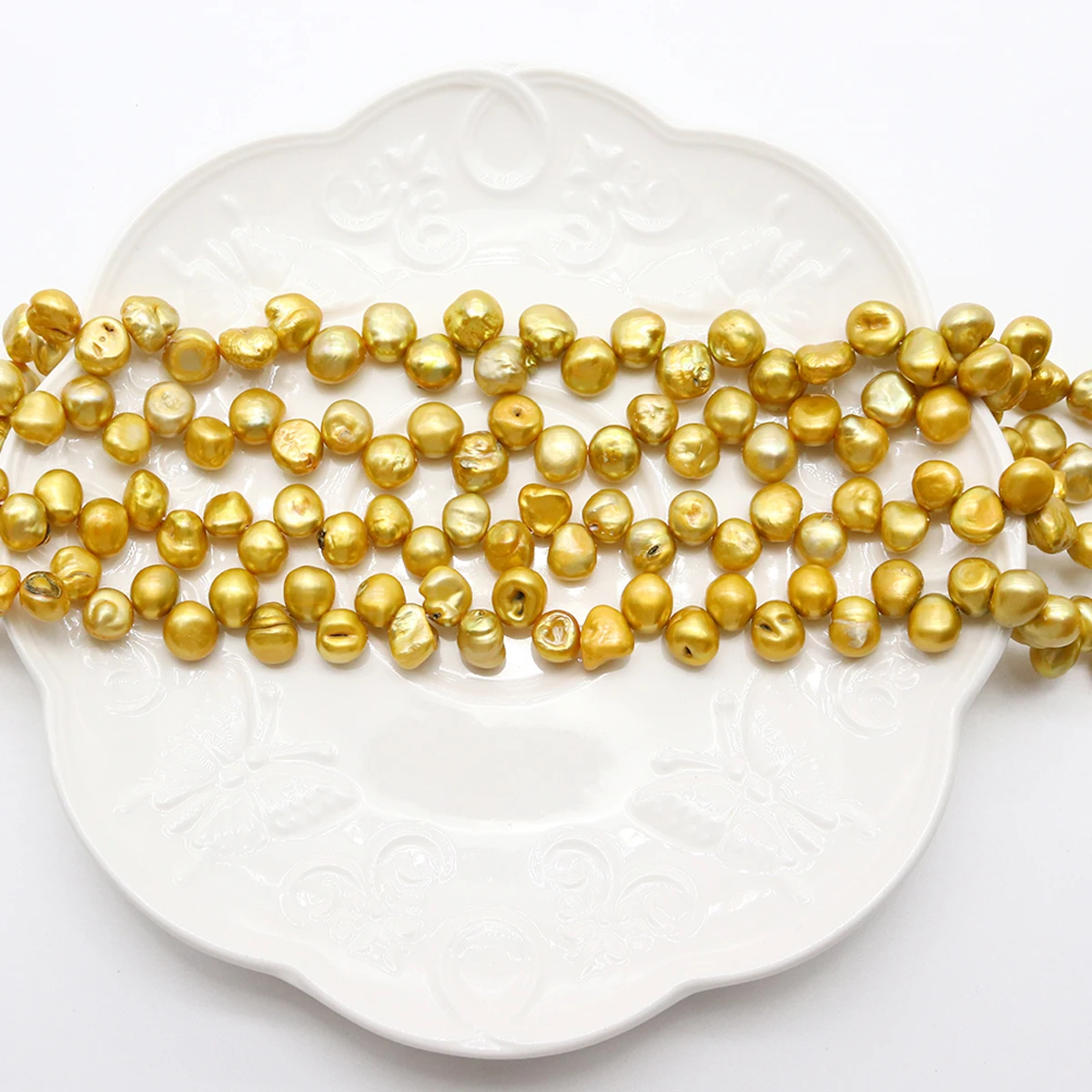 Charming Golden Pearl Beads Irregular Natural Freshwater Pearl Beads Jewelry Making DIY Necklace Bracelet Accessories Gift