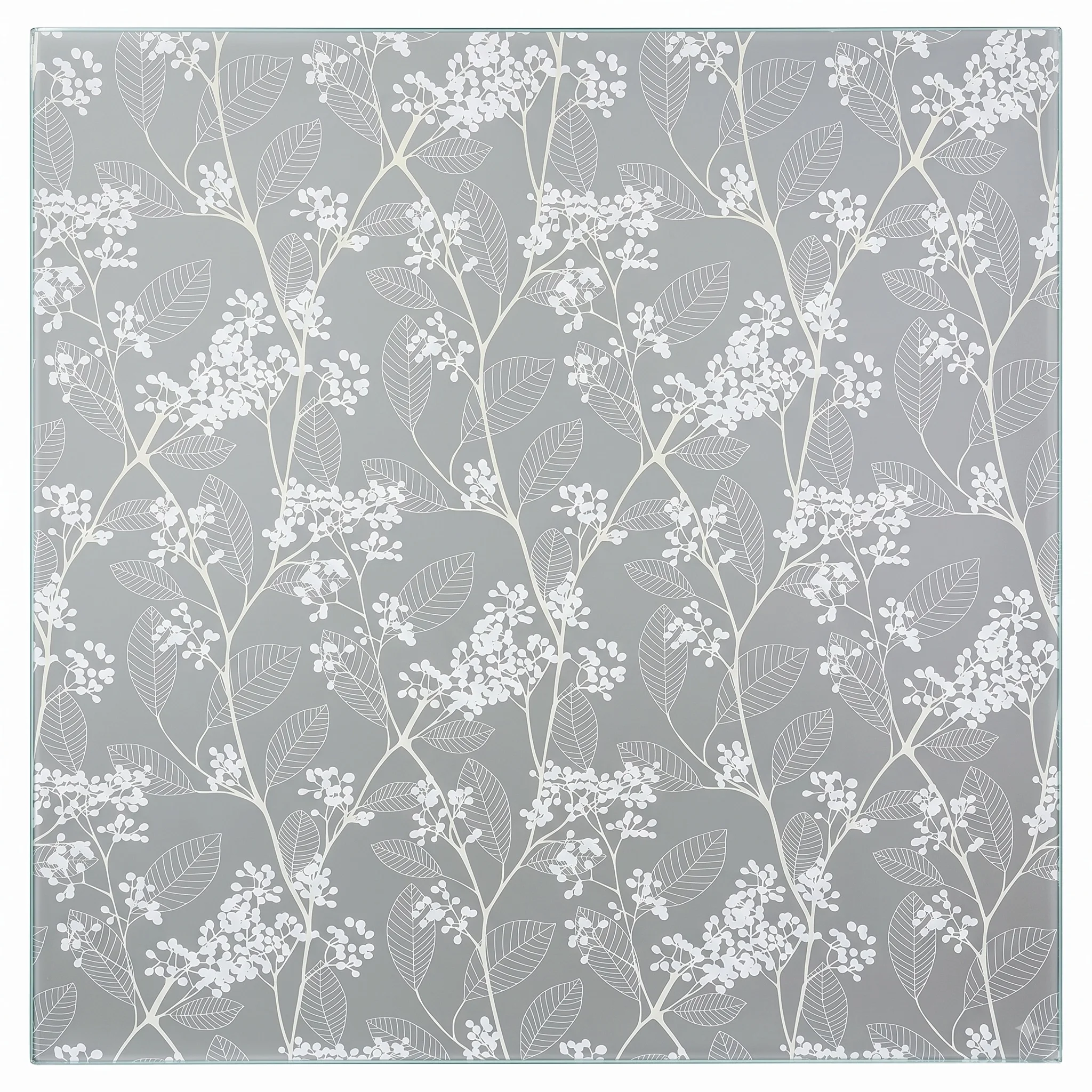 Self Adhesive White Floral Berry Leaf Window Film Frosted Privacy Glass Sticker Nature Style Home Decor for Office