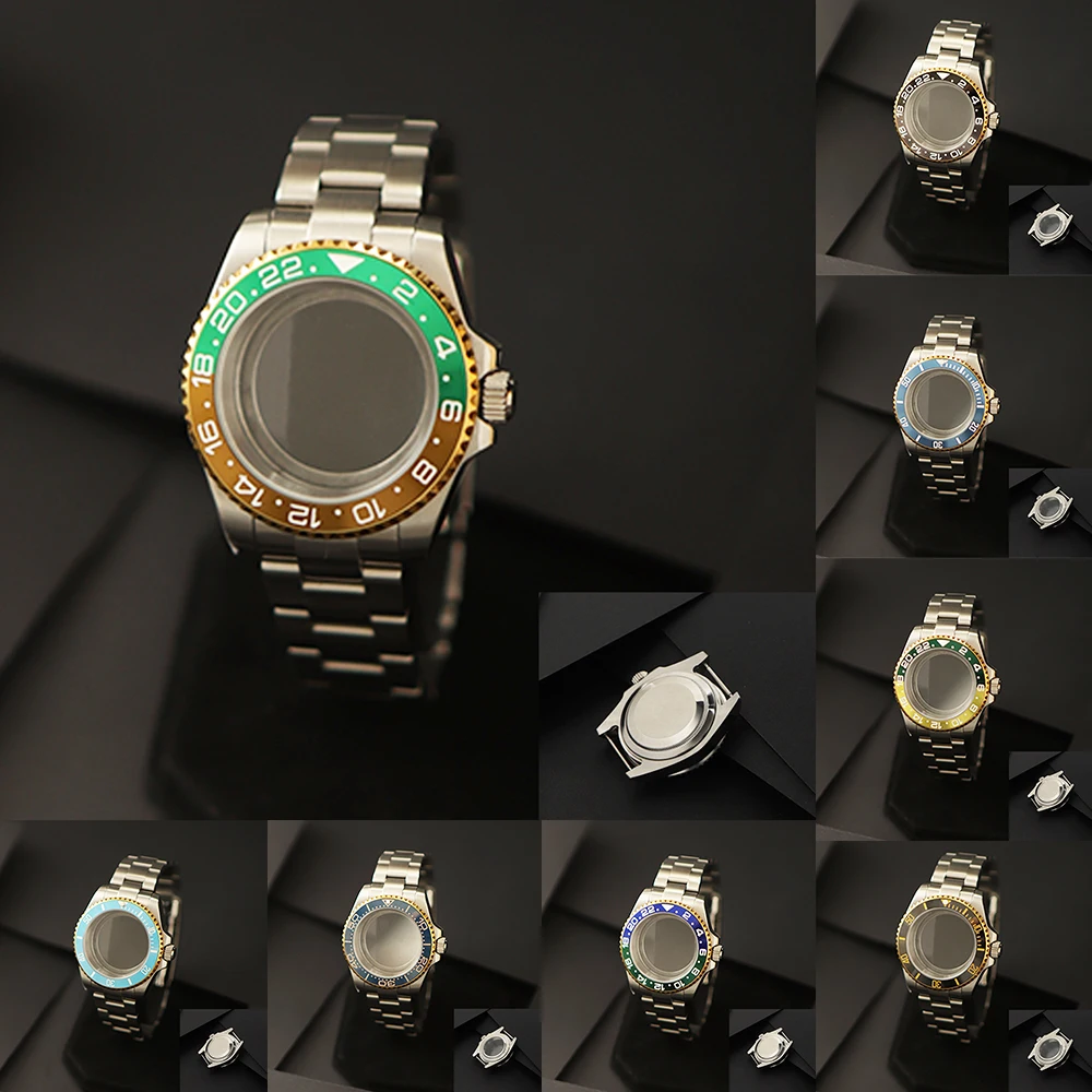 40mm Cases Men's Watch + 28.5mm dial Stainless Steel  sapphire glass Yacht case for NH35 NH36 NH38ETA 2836-DG Miyota 8215