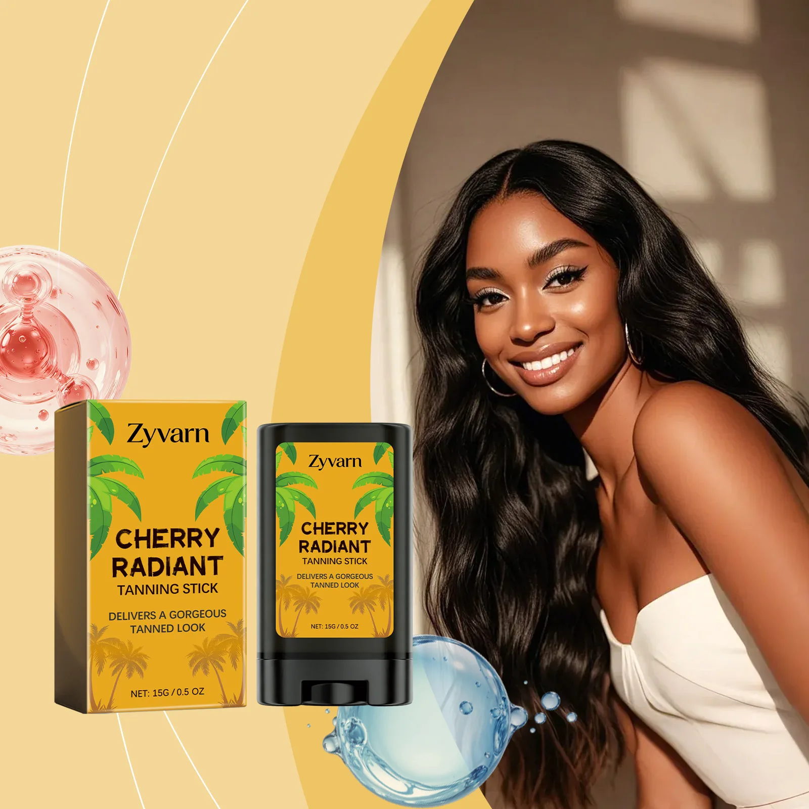 Cherry shiny black stick summer black bronze wheat color shiny and comfortable moisturizing skin Skincare