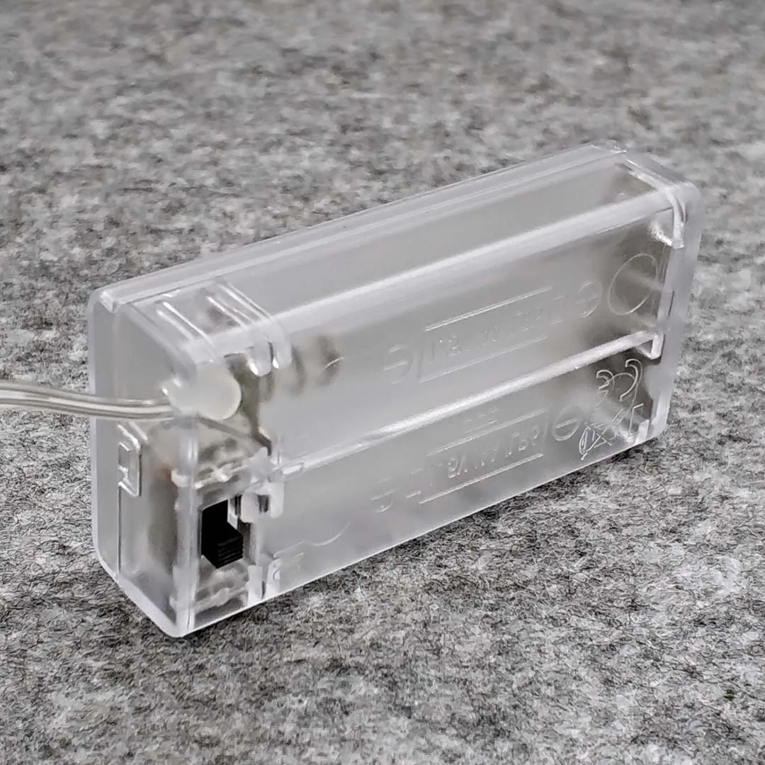 2AA /3AA Transparenter AA-Batteriehalter mit Abdeckung und Schalter & 300mm Kabel, 3V/4,5V 5 # Batterien nicht enthalten – Detail 3