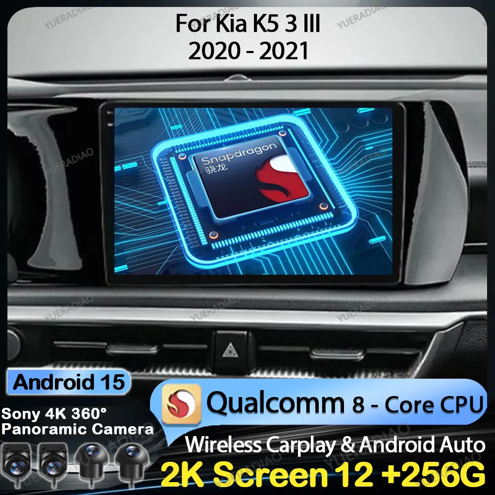

Android 15 Car Radio For KIA K5 3 III 2020 2021 QLED Multimedia Video Player GPS NAVI Head Unit BT 4G WIFI Qualcomm 2DIN LTE 5G