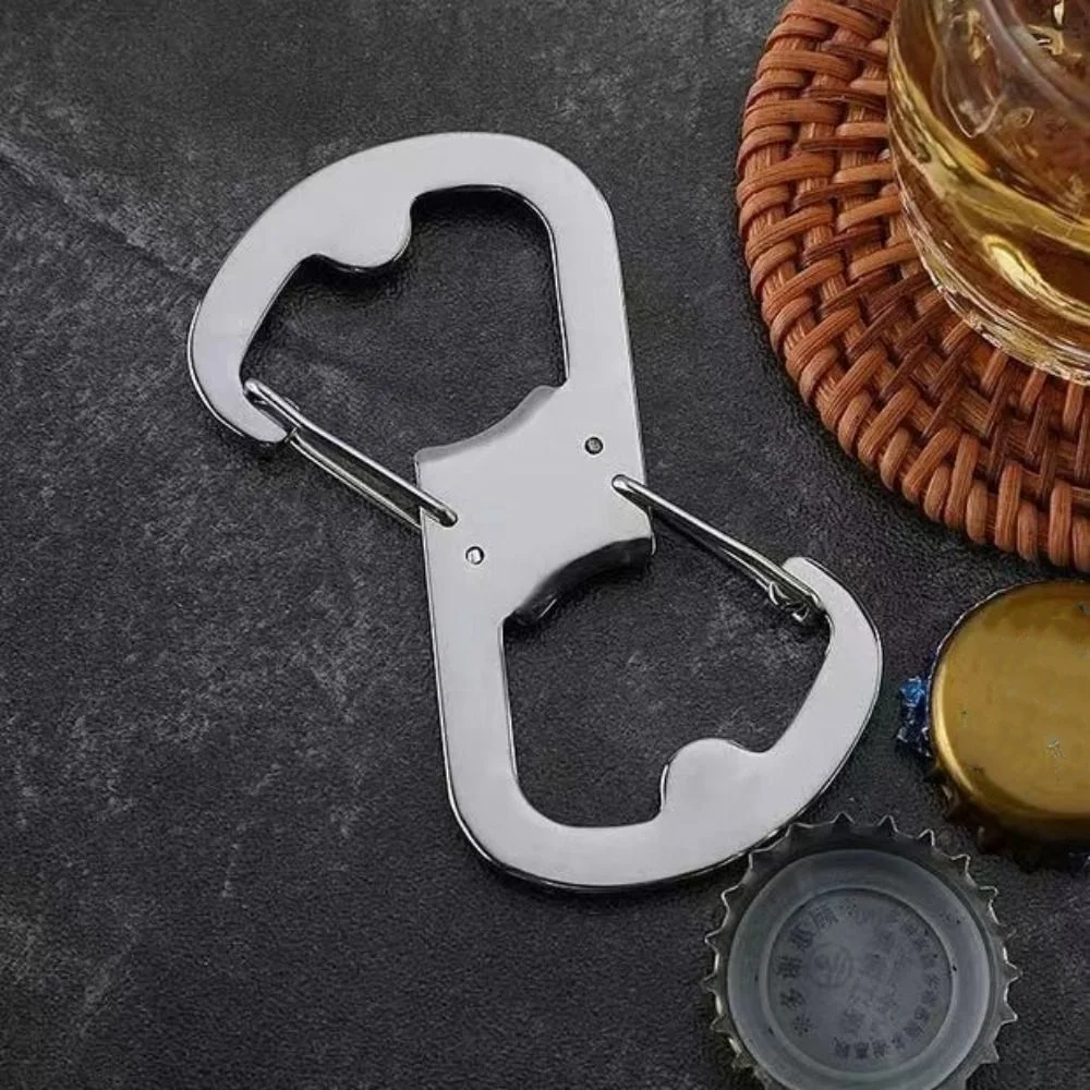 ステンレス鋼 8 字型カラビナ栓抜きクイックリリース多機能バックルキャリーオン肥厚