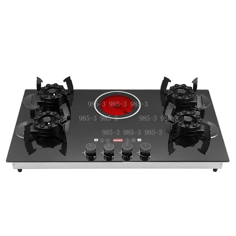 

Export Gas & Electric Ceramic Cooktop 5-Burner Hybrid Stove with Flip-Up Disc