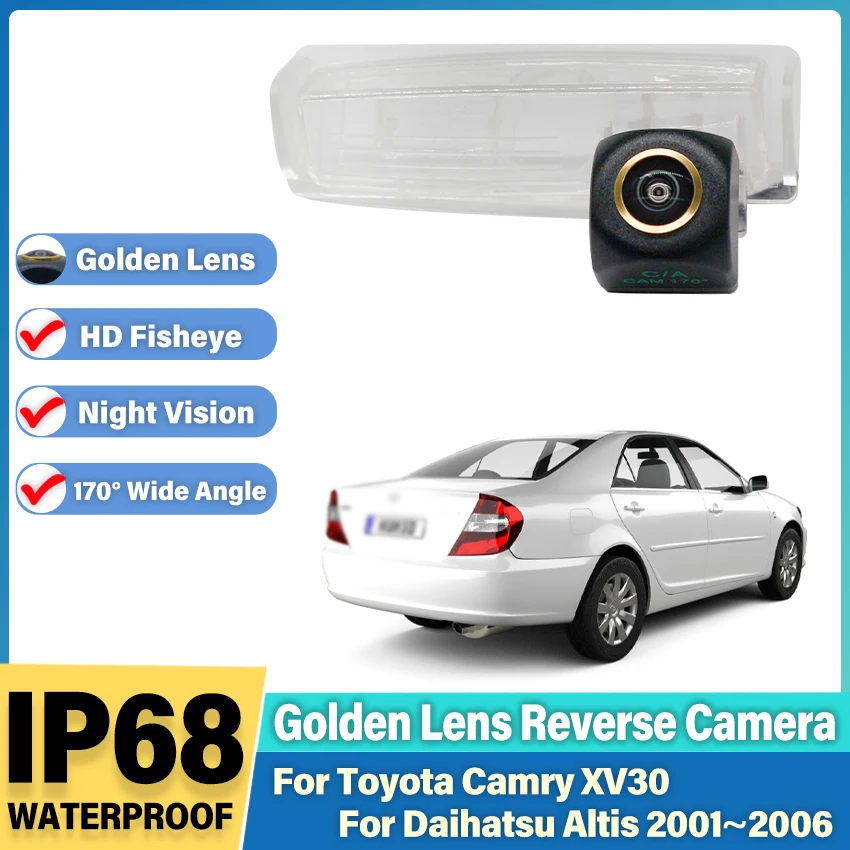 HD Night Vision Backup Rear View camera For Toyota Camry XV30 For Daihatsu Altis 2001~2006 CCD license Plate Camera Golden Lens