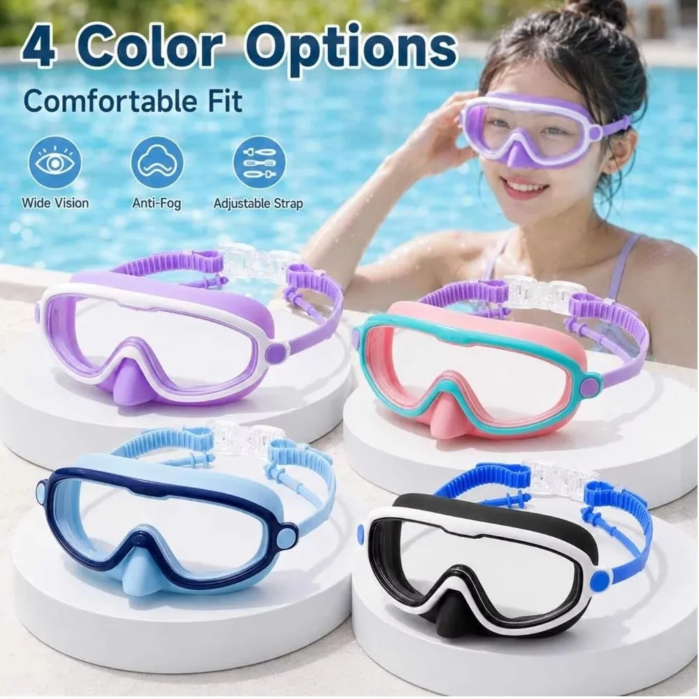 Professional Silicone Swimming Glasses Big Frame Anti-fog Swim Goggles HD View Waterproof Swimming Goggles Swimming Accessories