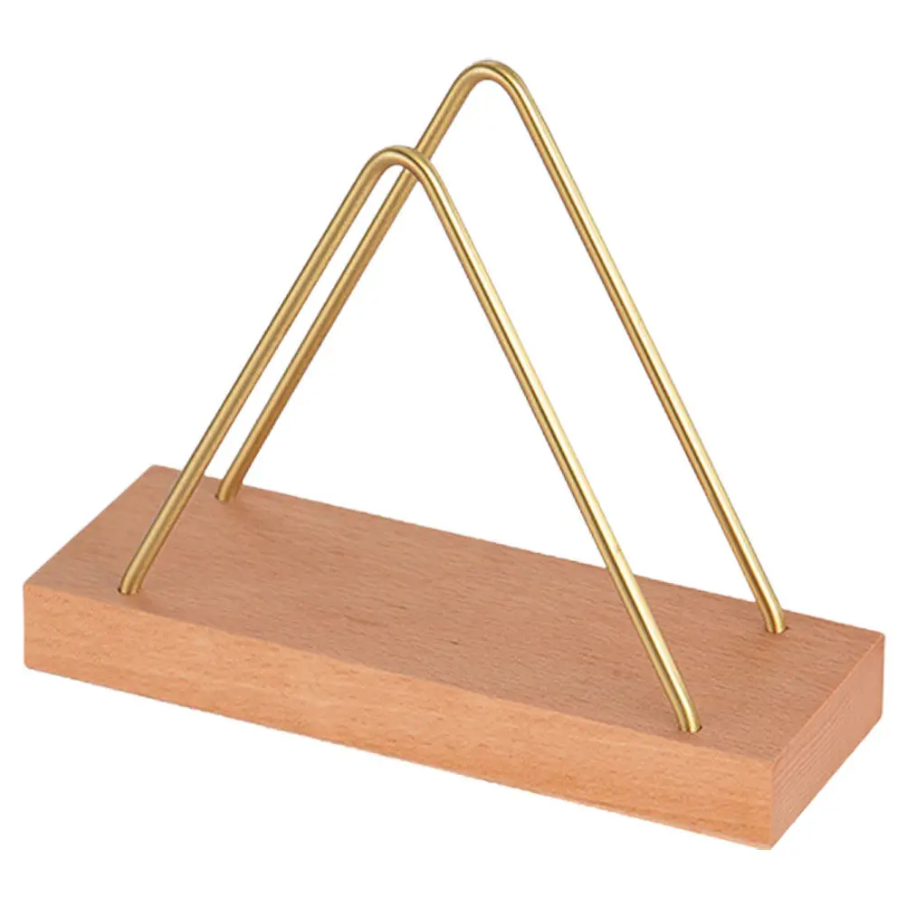 Wooden Napkin Holder Stand Triangle Shape Hollow Cut Decorative Tabletop Napkin Dispenser for Luncheon Dinner Napkins Rustic