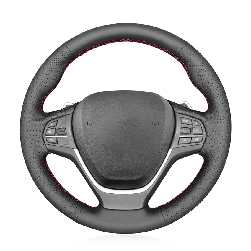 

Black Faux Leather Car Steering Wheel Cover for BMW X3 F25 2010-2017 X4 F26 2014-2018