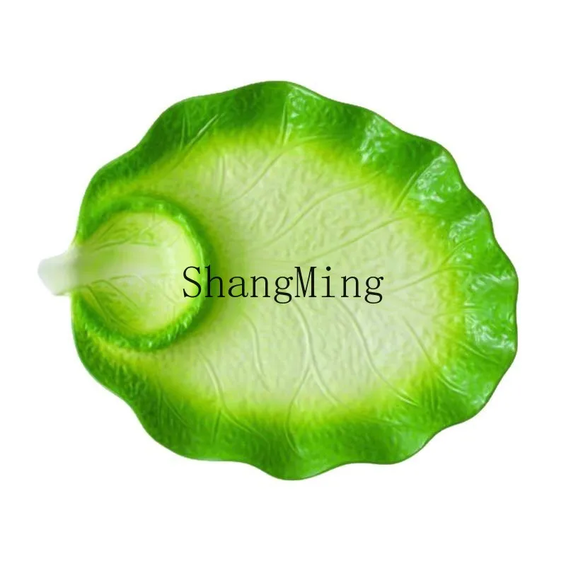 

PYH Ceramic New Chinese Baicai Franc Porcelain Cabbage Series Dumpling Plate Belt Vinegar Plate Creative