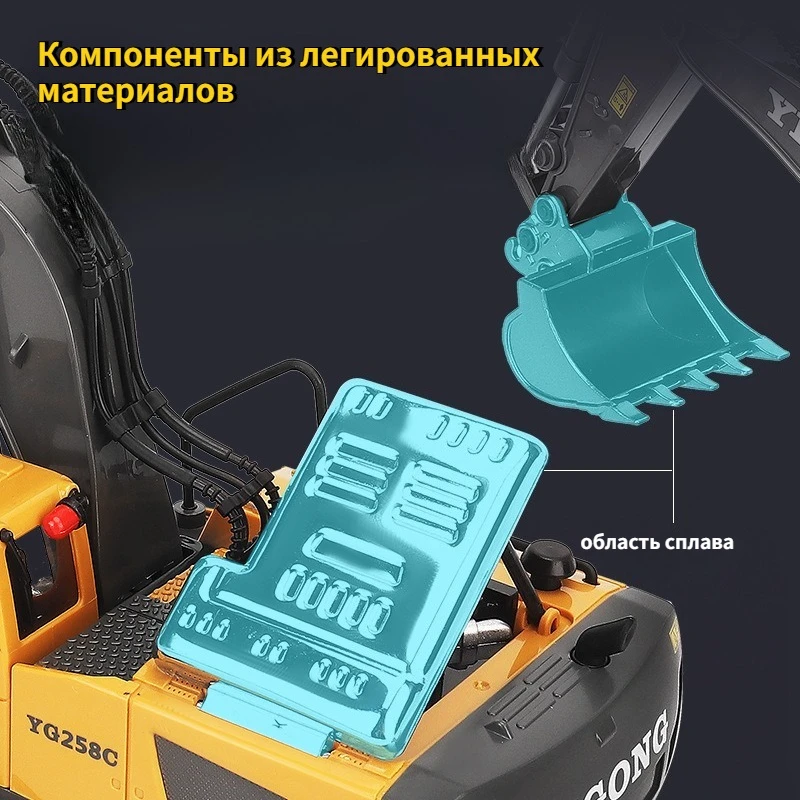 Afstandsbediening Graafmachine Speelgoed Legering Slijtvaste Graafmachine Emmer Techniek Voertuig Jongen Cadeau