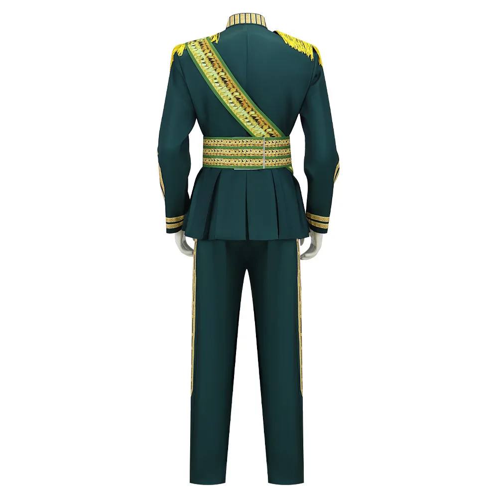 Wicked Fiyero Prince Green Gold Full Set Cosplay Costume Drum Major Outfit Halloween Party Performance - view 3
