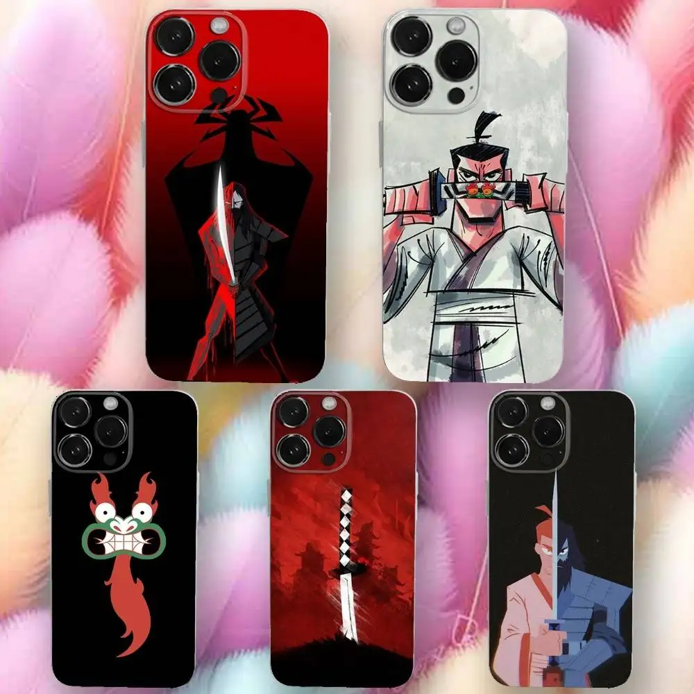 

Cartoon S-Samurais J-Jacks Phone Case For iPhone 16,se4,15,14,13,12,11 Plus,Pro,Max,XR,XS,X,Plus,SE,Mini Transparent Soft Cover