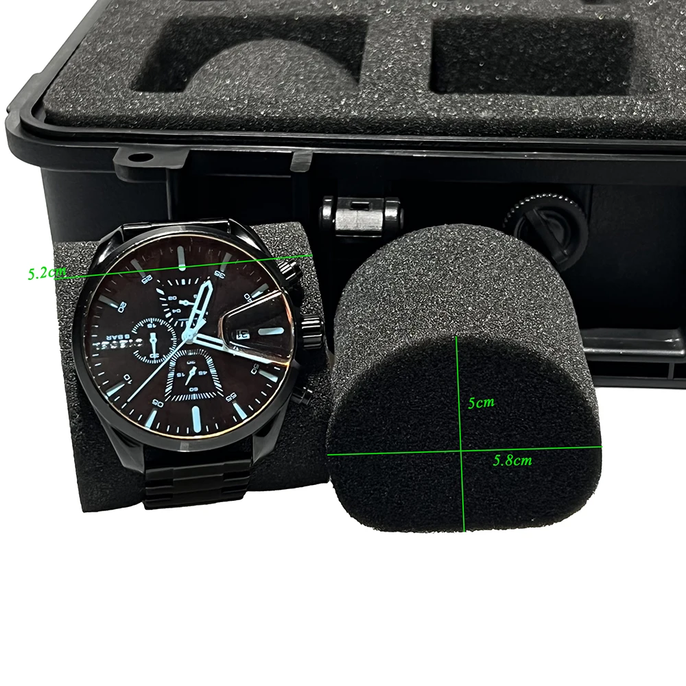 6 Slots Waterproof Watch Storage Case Jewelry Display Organizer Box Anti-drop Watch Suitcase Flannel Watch Pillow Tool Box