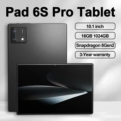 Pad 6s Proタブレット,Android 14,snapdragon 8gen2,16GB 1024GB, 10000mah,5g,デュアルSIM,wifi,フルスクリーン,10.1インチHD