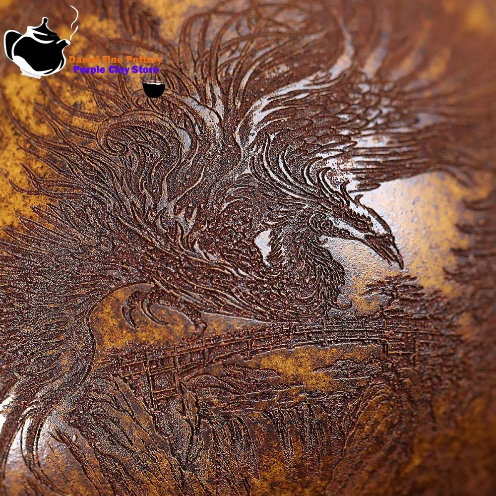 Teiera Yixing in argilla viola, minerale originale, osso di drago, sabbia dorata, uovo di drago a legna, teiera cinese, set da tè Kung Fu