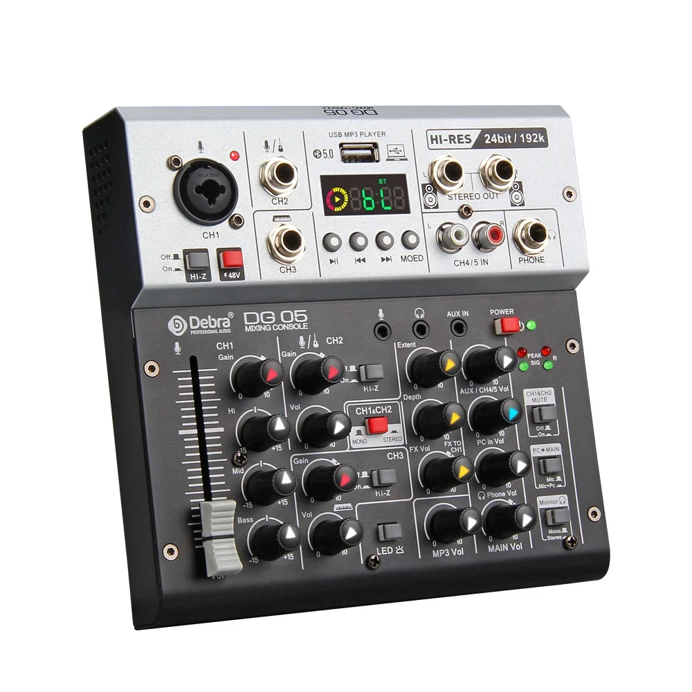 2026 Professional 24bit 192K Audio Interface Sound Card For PC & Smart Phone 48V Streaming Media Live Mixer & Recorder