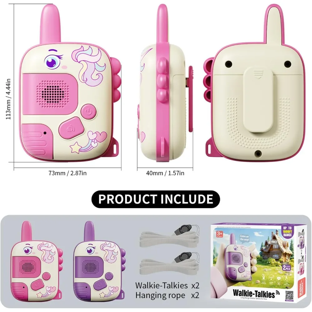 Walkie Talkies Toys for Kids, Children Wireless Transmission Pager, Outdoor Conversation Cartoon Toys, Christmas Gifts for Girls