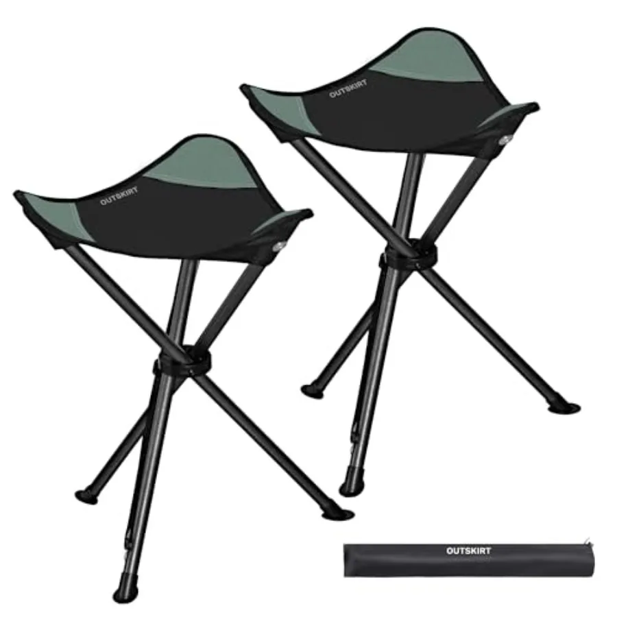 

Camping Folding Tripod Stools Portable Camping Stools 2 Pack Extra Tall for Adults High Lightweight Camping Stool Tripod Chairs
