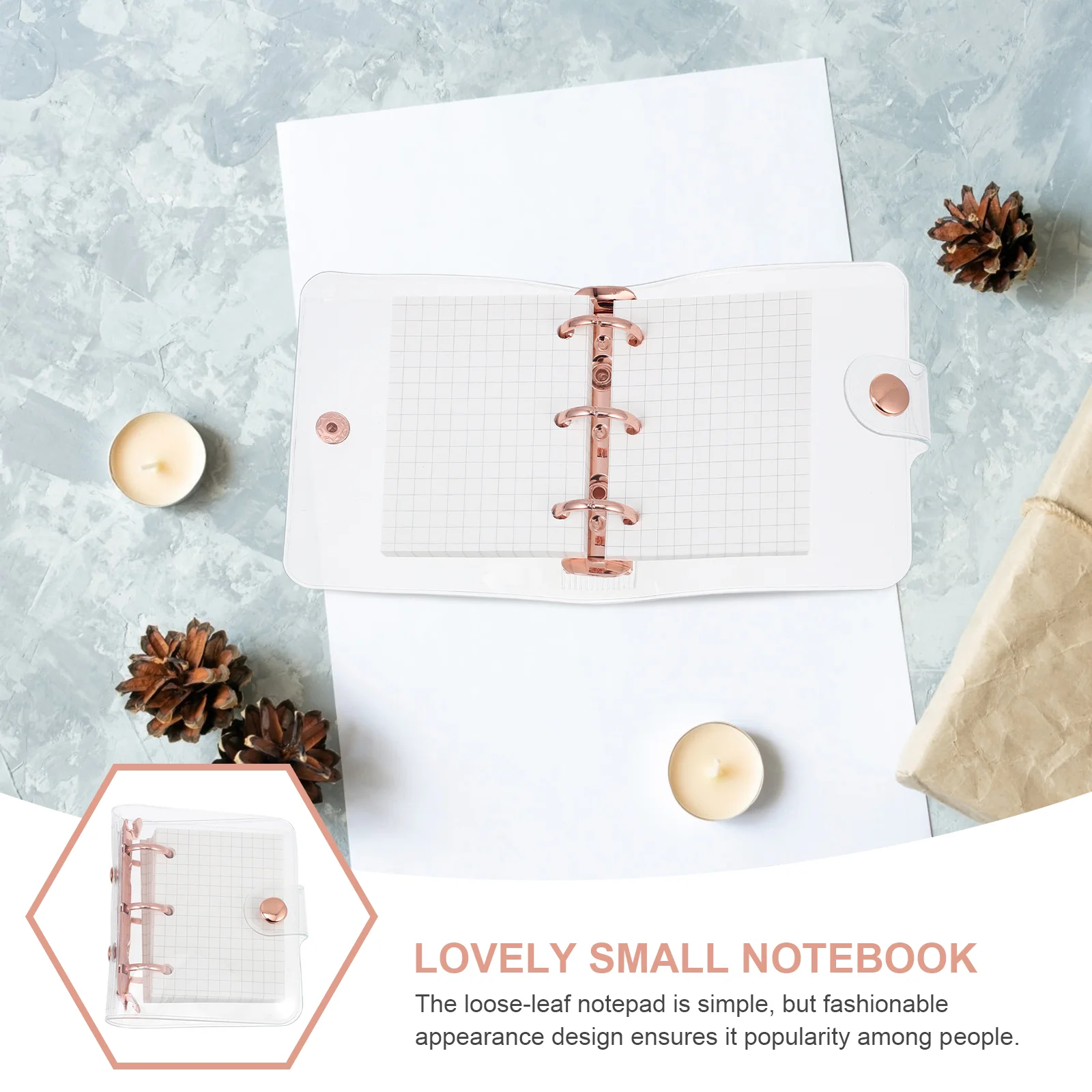 Mini Notebook Decorative Small Multi-function Binder Binders Protector Loose-leaf Pocket Portable Scrapbook Pvc Notepad Student